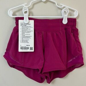 Lululemon Hotty Hot LR Short 2.5" *Lined Ripened Raspberry
